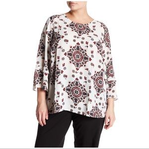 DANIEL RAINN CREPE BELL SLEEVE BLOUSE